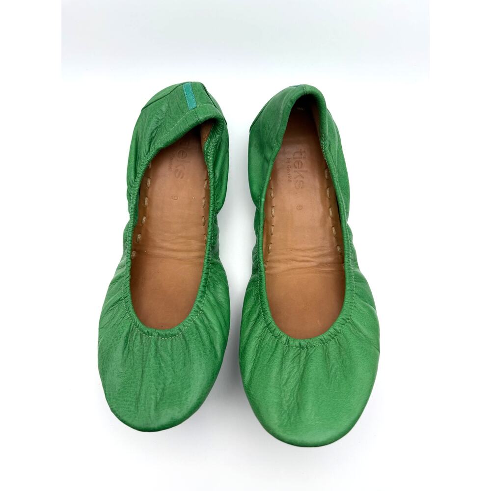 Tieks Clover Green Leather Foldable Ballet Flats Womens Size 9 Balletcore
